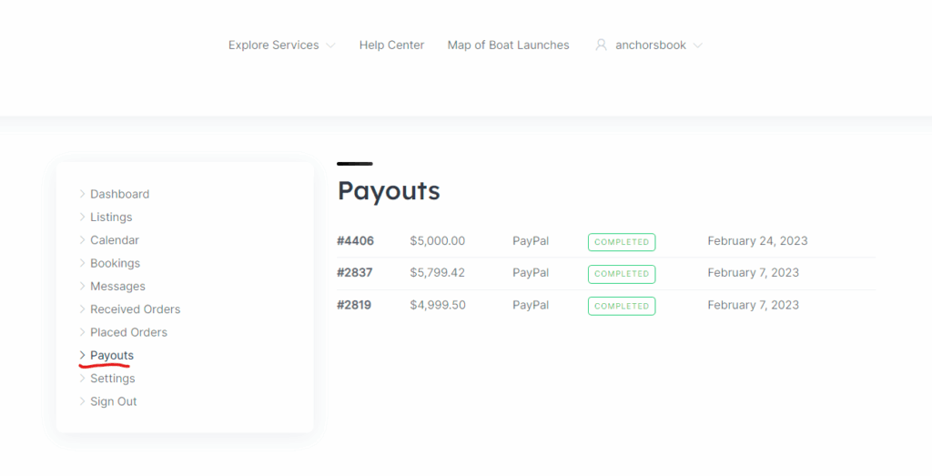 Payouts - For Vendors | AnchorsBook.com
