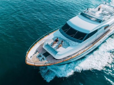 Yacht Charter In Dubai – 82ft Yacht – 50 PAX - Food, Waterslides & Inflatables Available