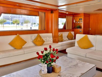 Yacht Charter In Dubai – 82ft Yacht – 50 PAX - Food, Waterslides & Inflatables Available
