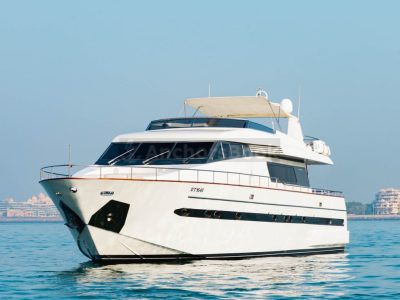 Yacht Charter In Dubai – 82ft Yacht – 50 PAX - Food, Waterslides & Inflatables Available