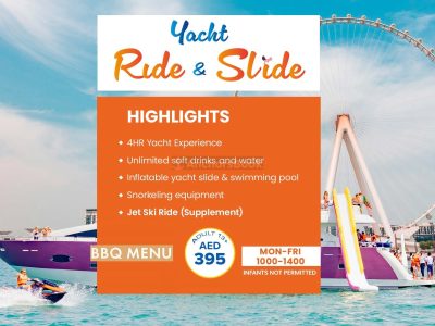 Shared Tour - YATCH RIDE & SLIDE - 4HR (Includes Food, Slides, Drinks)