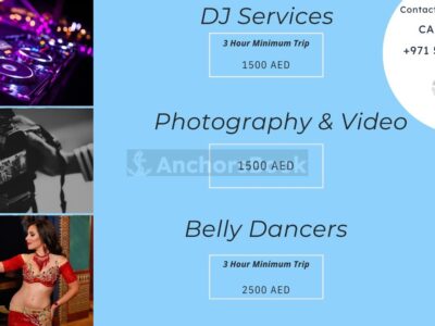 Yacht Charter In Dubai – 2022 Year 75ft Yacht – 30 PAX - Food, Drinks, Waterslides / Inflatables Available