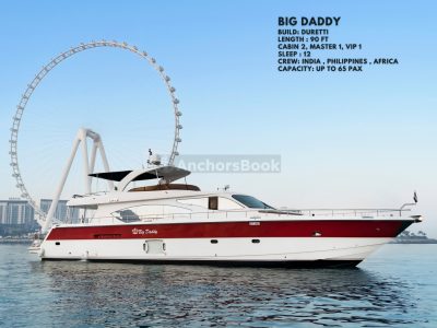 BD 90ft Yacht Rental (Dubai – 65 Guests Max)