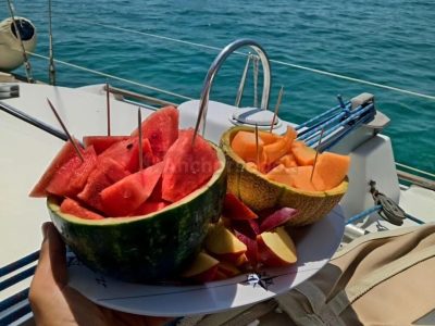 Charter sailing boat with lunch