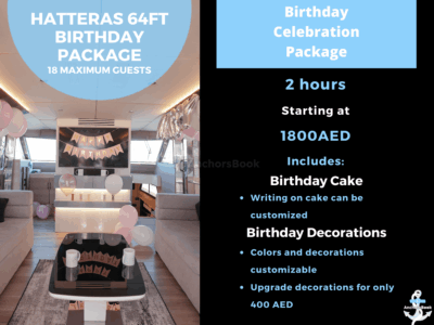 2-4 Hour Birthday Party Package - 64ft Yacht With Cake And Decorations Included