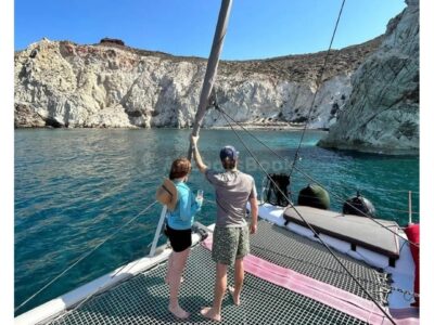Santorini Private Catamaran Cruise with Meal & Drinks