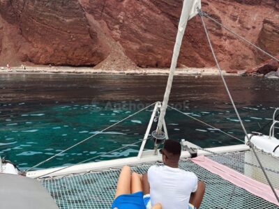 Santorini Private Catamaran Cruise with Meal & Drinks