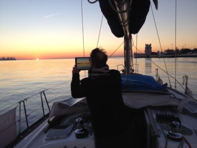 Sunset 2 hour shared boat tour in Lisbon
