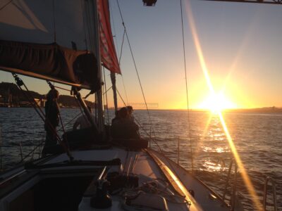 Sunset 2 hour shared boat tour in Lisbon
