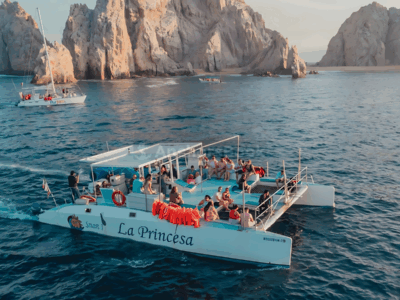Los Cabos Sunset Catamaran Cruise with Open Bar & Light Snack